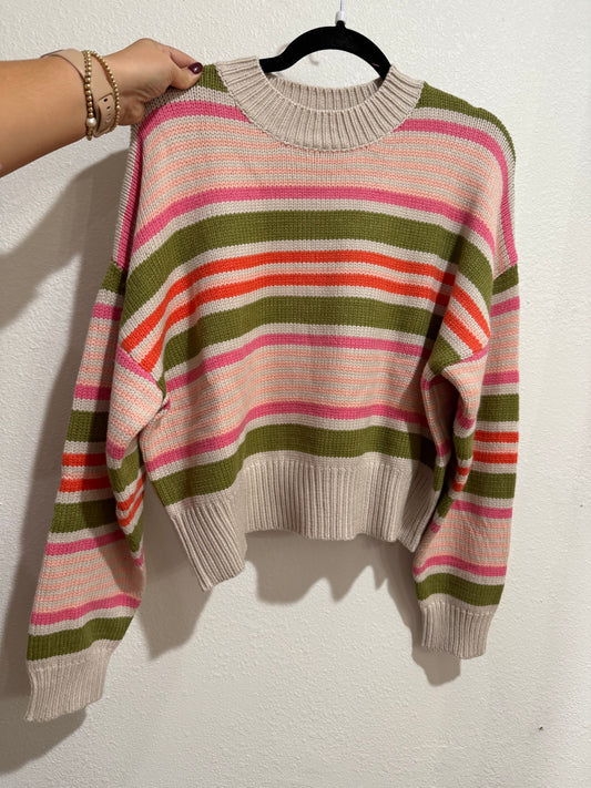 Striped knit sweater top