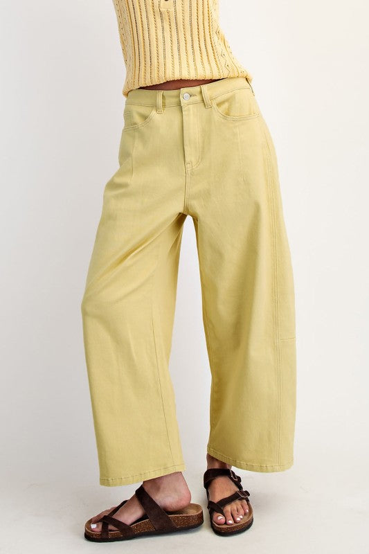 Yellow iris barrel jeans