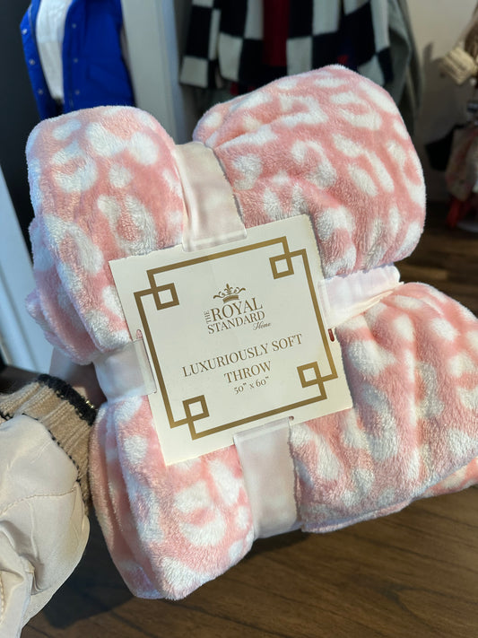 Royal leopard blanket-pink