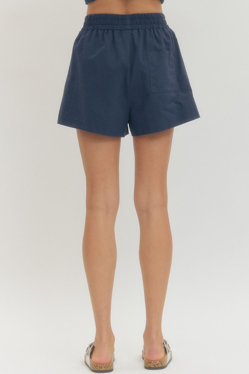 Elastic waist linen shorts (2 colors)