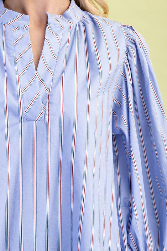 mixed stripe mini dress