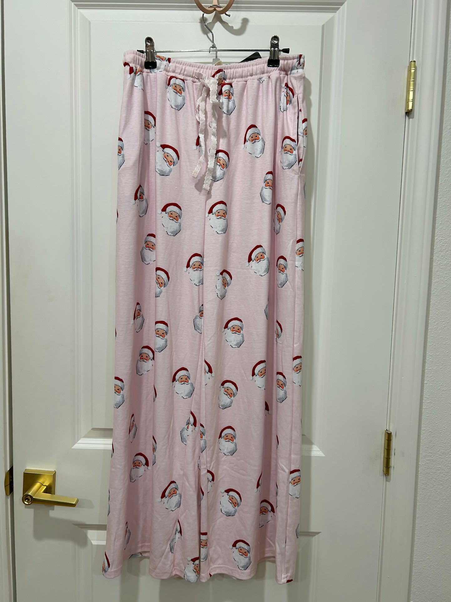 velvet edge christmas printed pajama pants