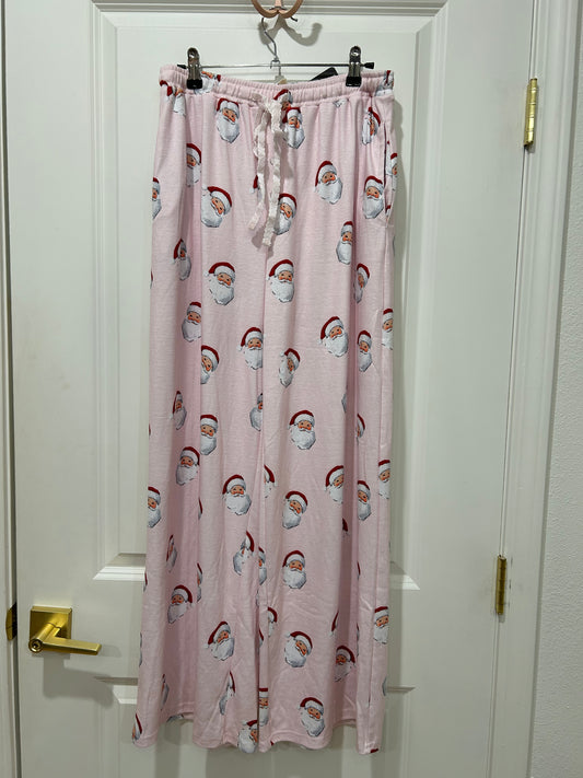 velvet edge christmas printed pajama pants