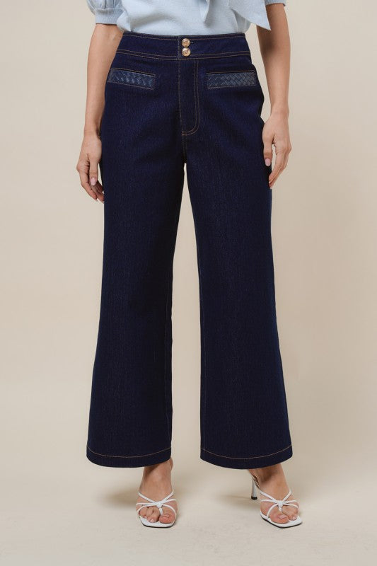pocket detailed denim pants