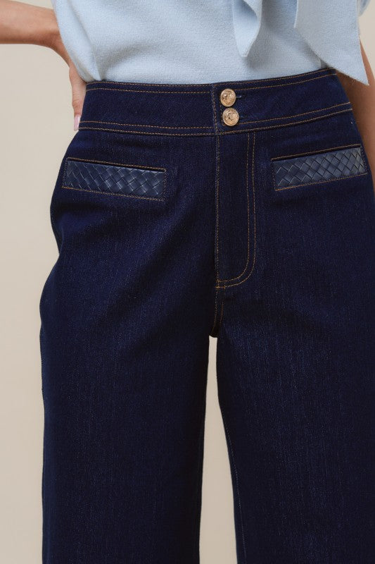 pocket detailed denim pants