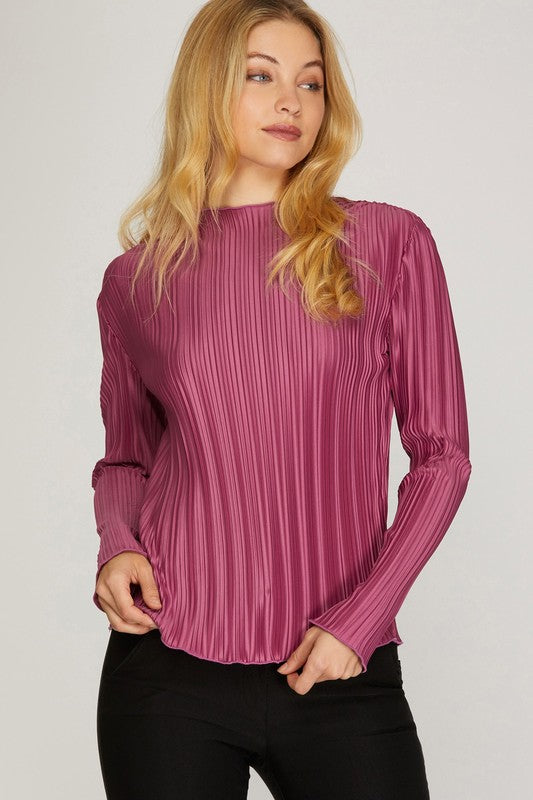 pleated sleeve top (2 colors)