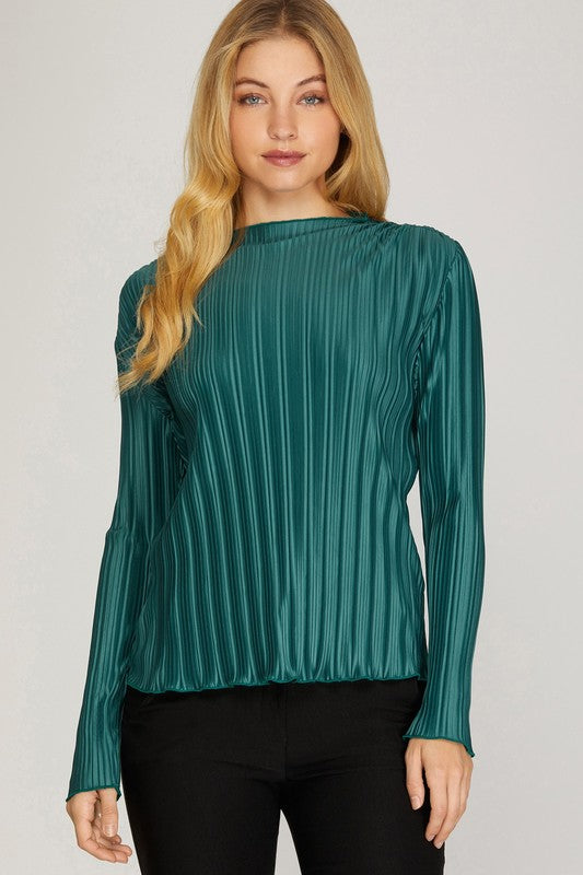 pleated sleeve top (2 colors)