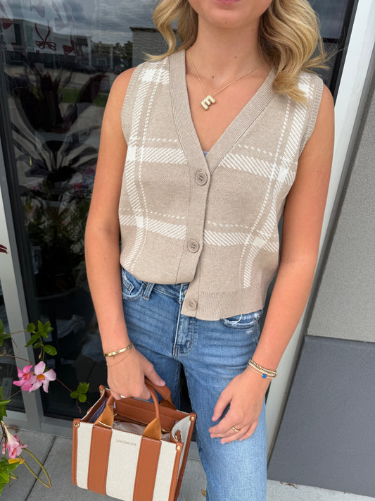 Oliver plaid sweater vest Z Supply