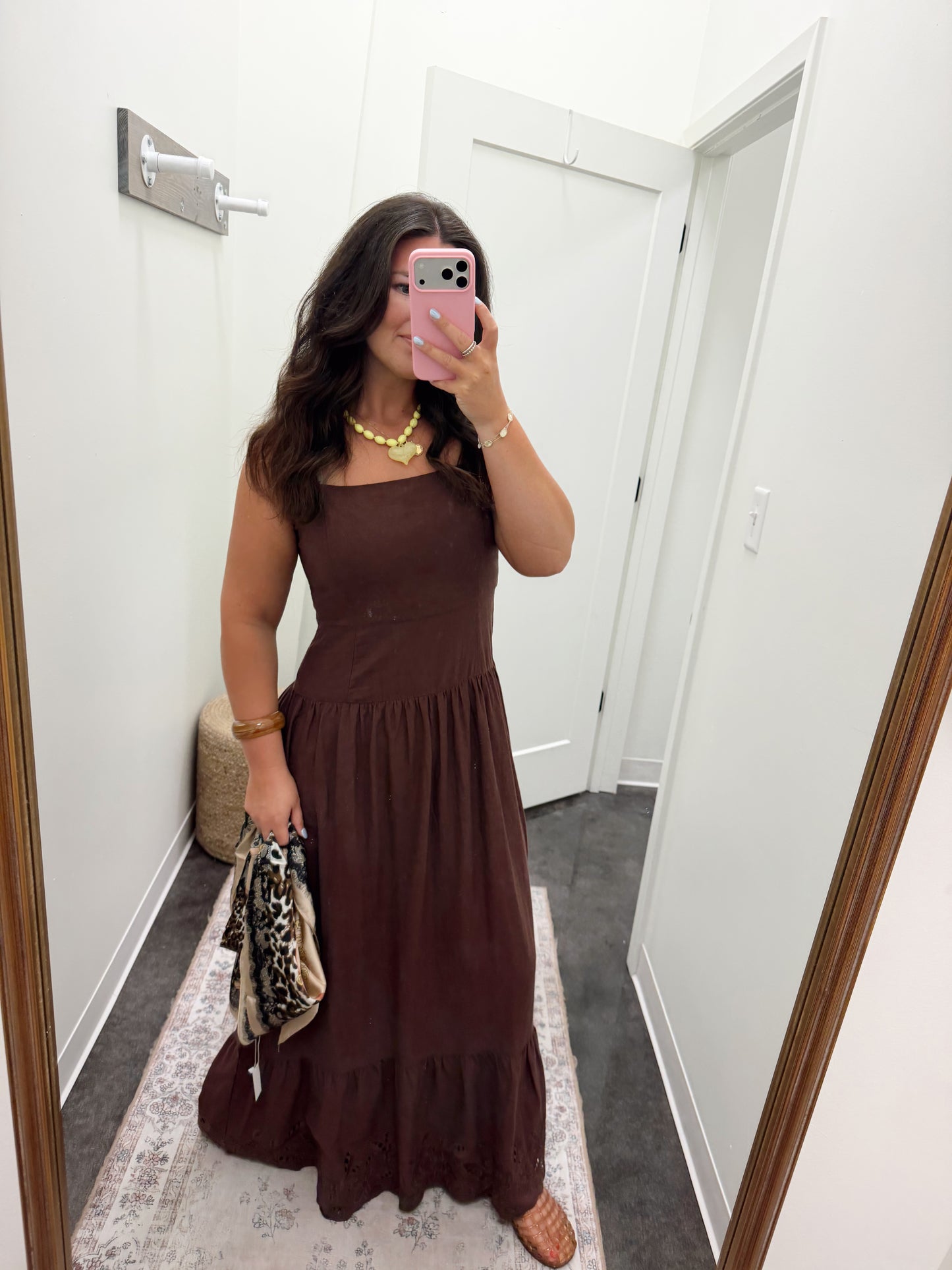 ESTI EMBROIDERED MAXI DRESS CHOCOLATE CHERRY - Z Supply