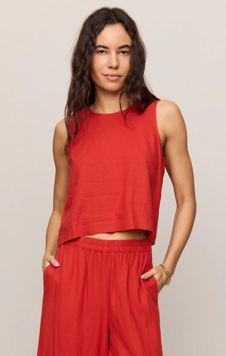 Sloane V-Neck Top chili pepper   - Z Supply