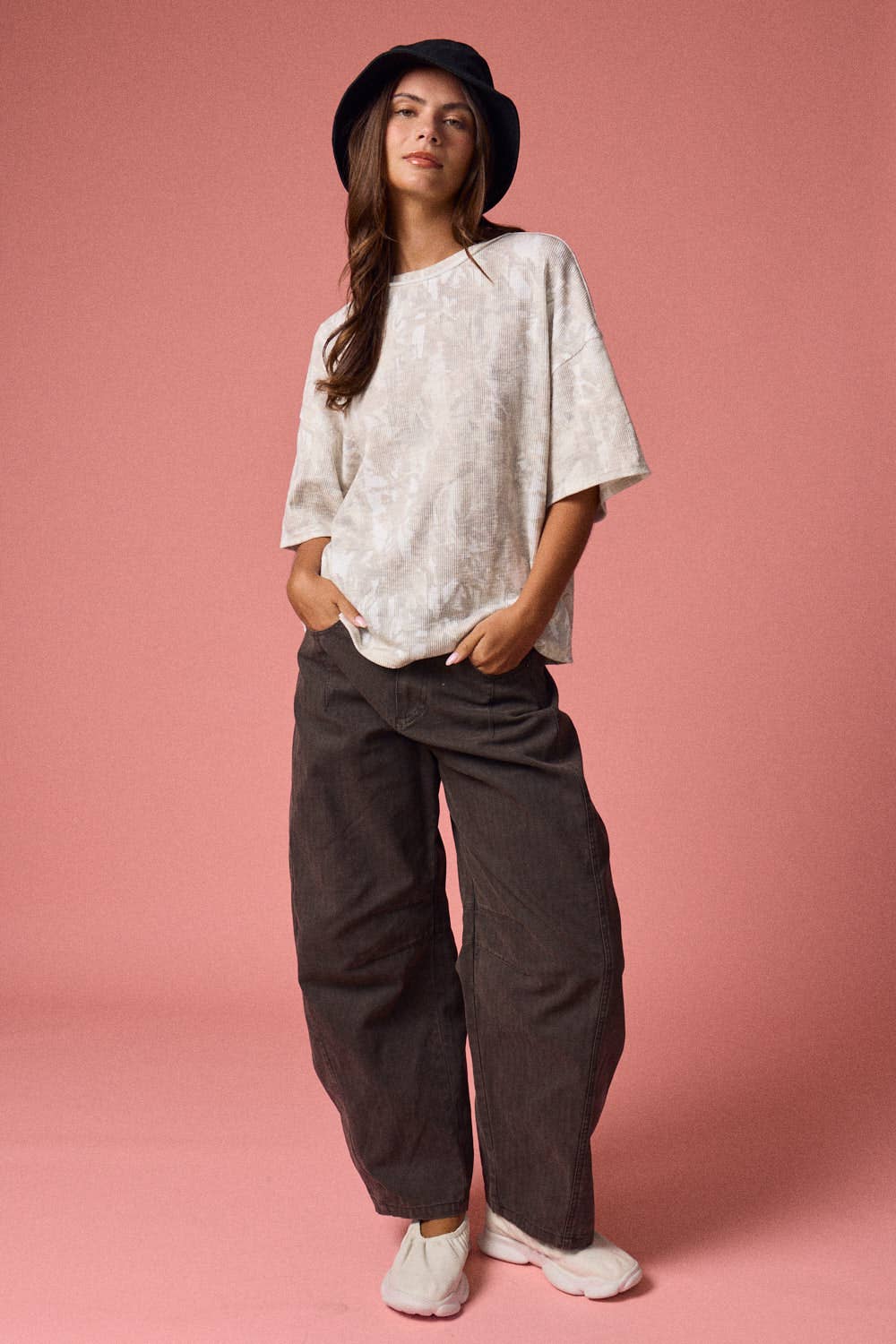 CAMO RIBBED LOOSE FIT SHIRT