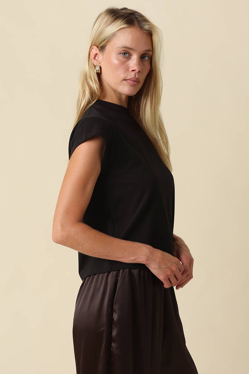 Valerie Cap Sleeve Crop Tee
