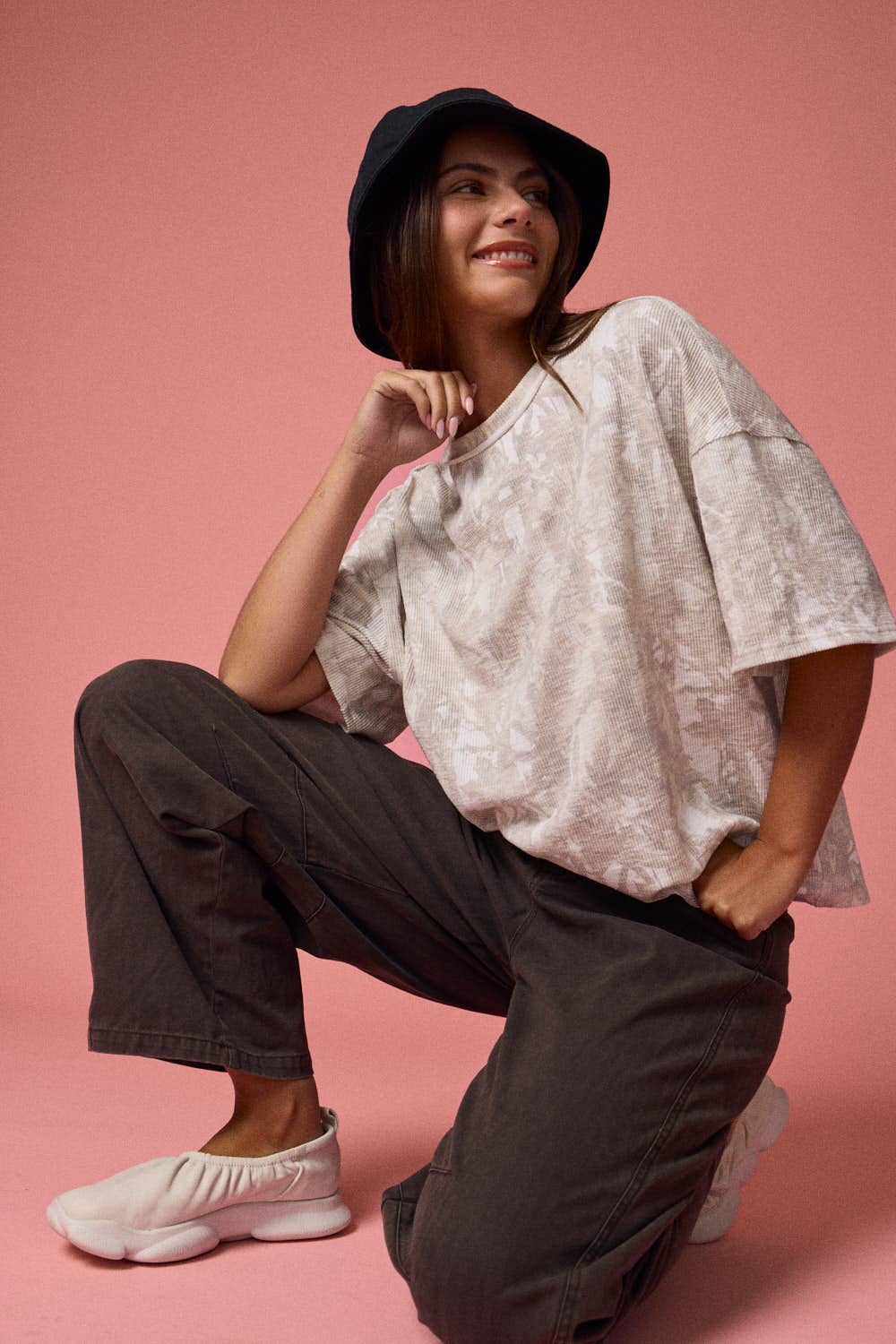 CAMO RIBBED LOOSE FIT SHIRT