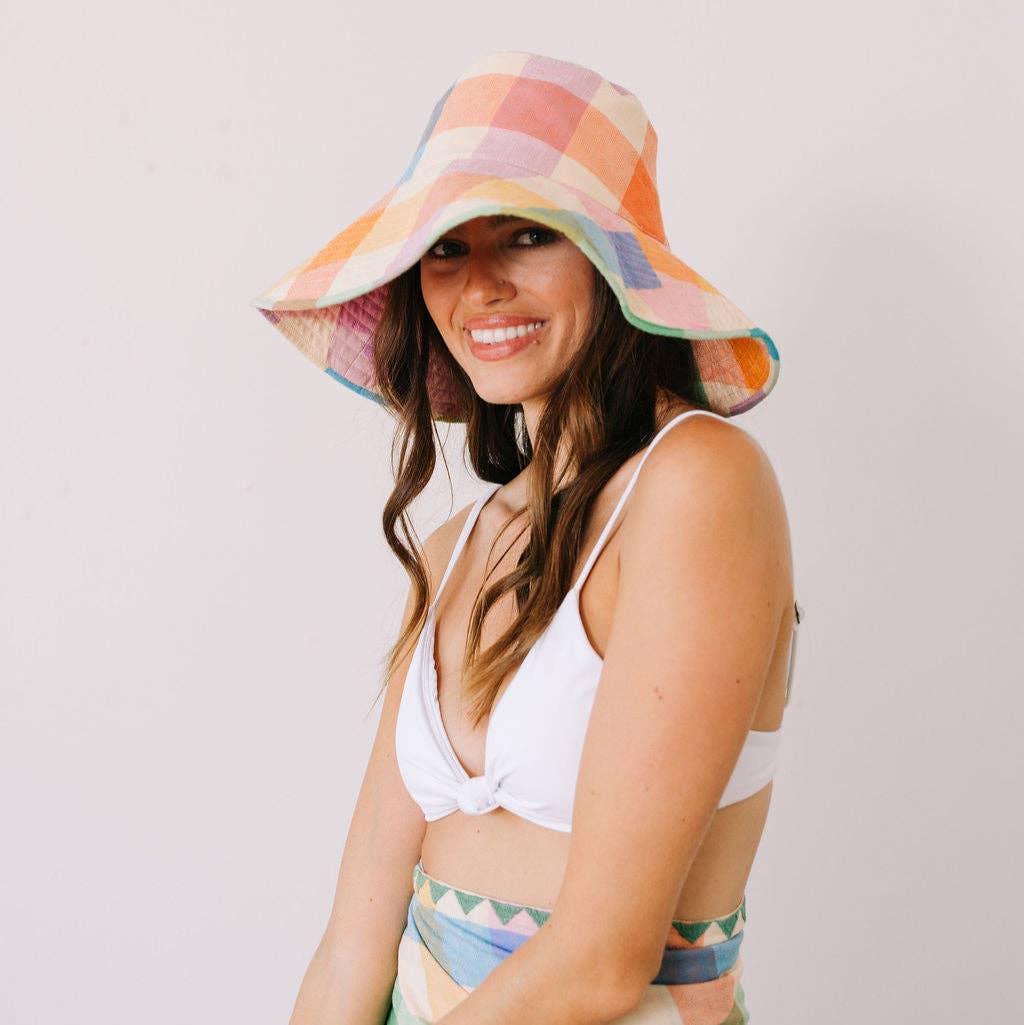 Rainbow Plaid Beachy Bucket Hat