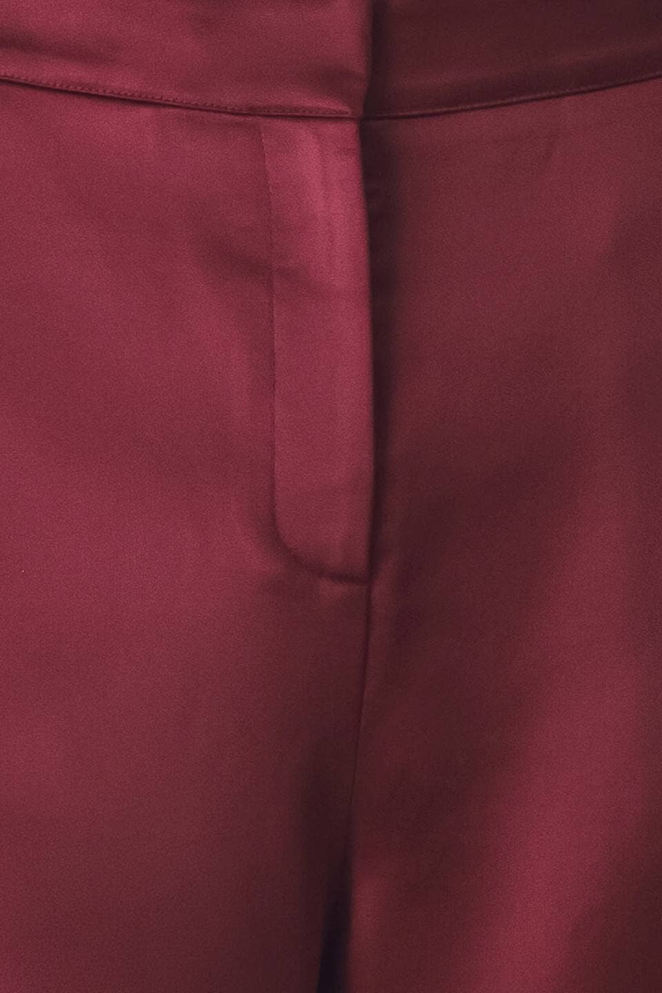solid woven wide leg pant BURGUNDY