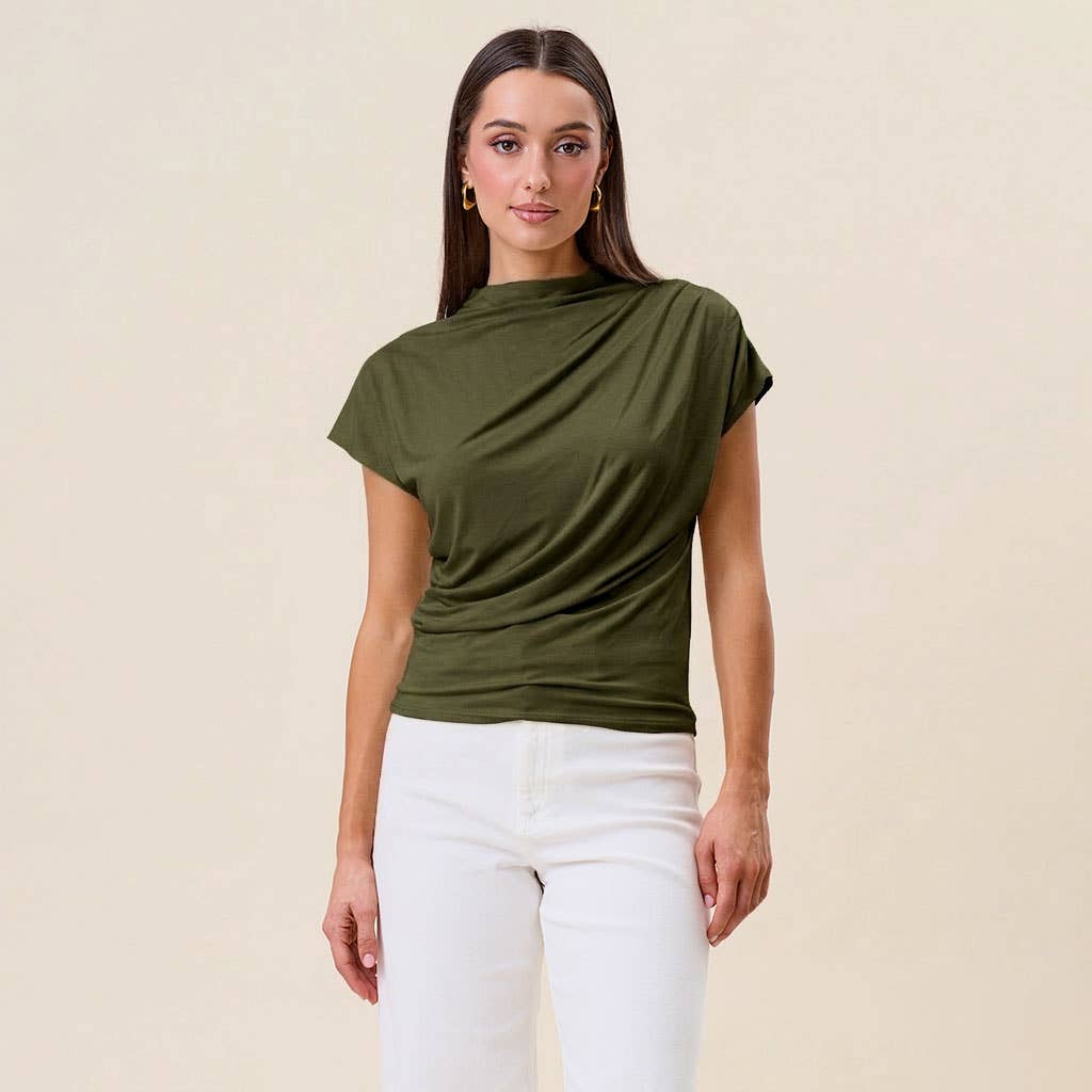 Draped jersey top
