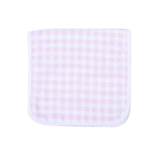 Baby Checks Burp Cloth - Pink