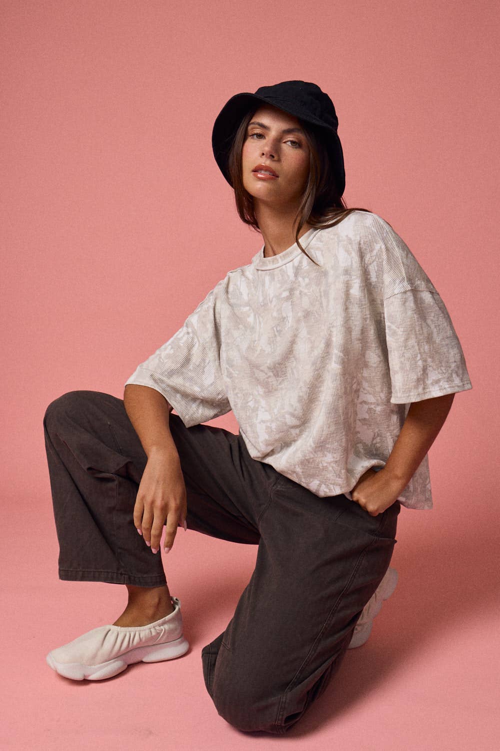 CAMO RIBBED LOOSE FIT SHIRT