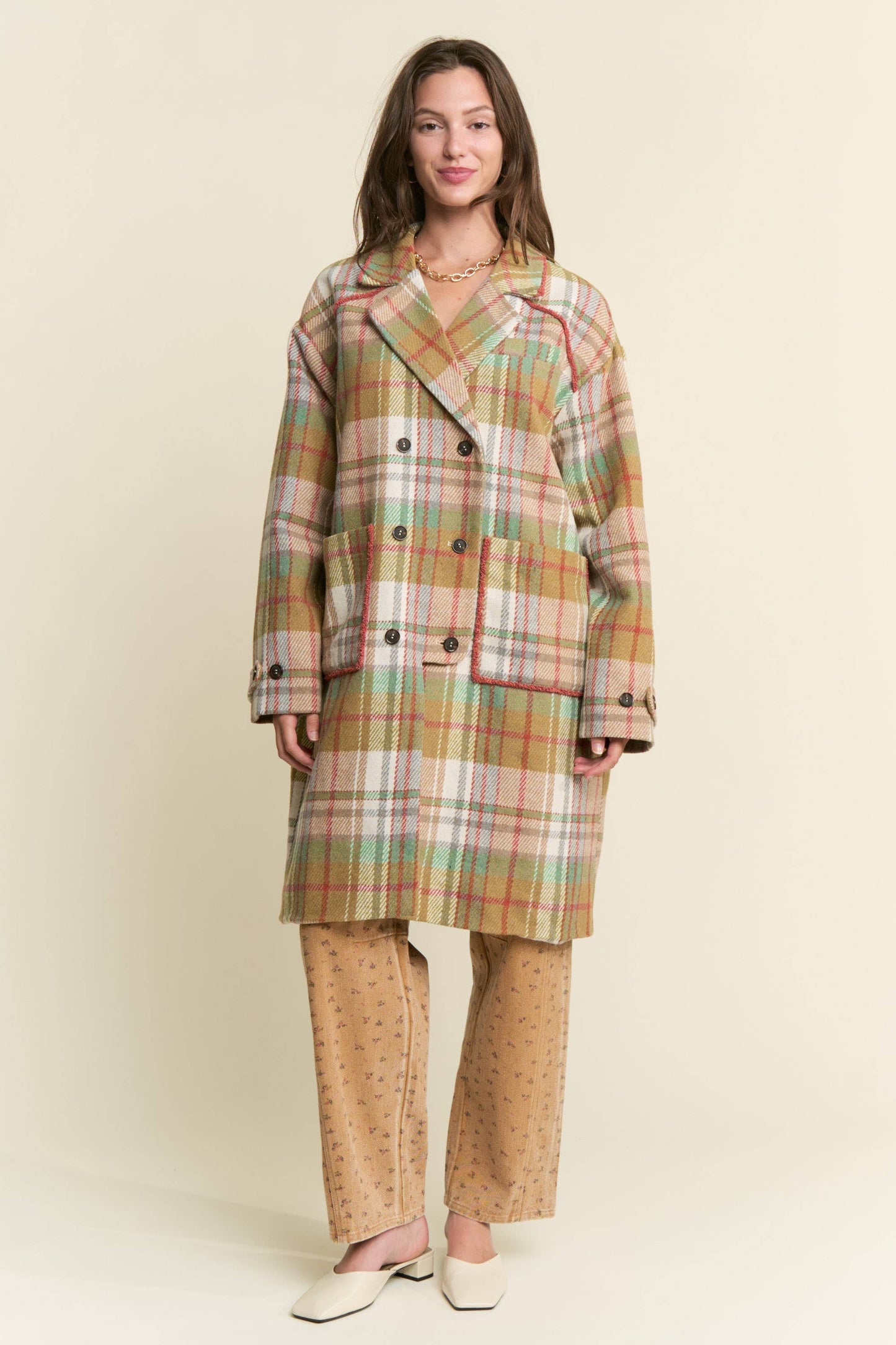 MUTLICOLOR PLAID COAT