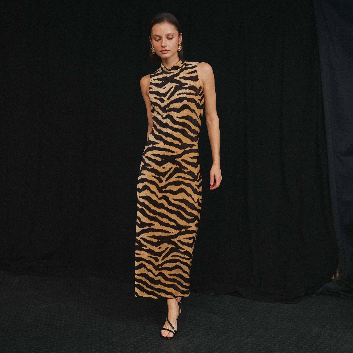 Zebra print maxi dress