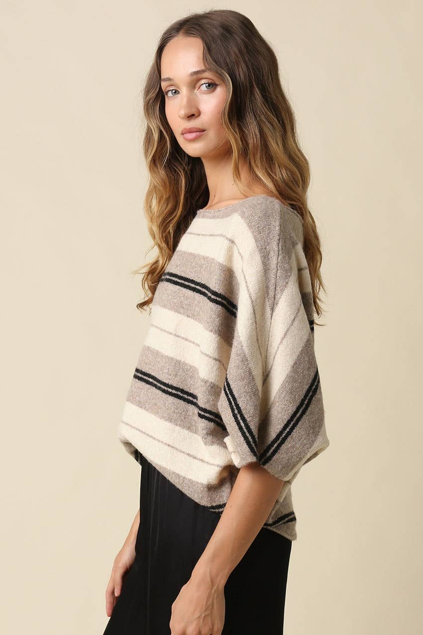 Veda Stripe Dolman Knit Top