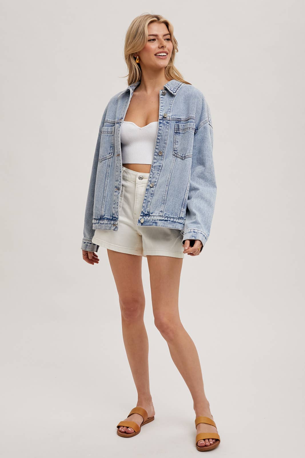 DENIM BUTTON DOWN OVERSIZED JACKET