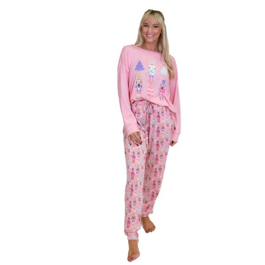 Whimsy Nutcracker Long Sleeve Jammie Jogger Pant Set