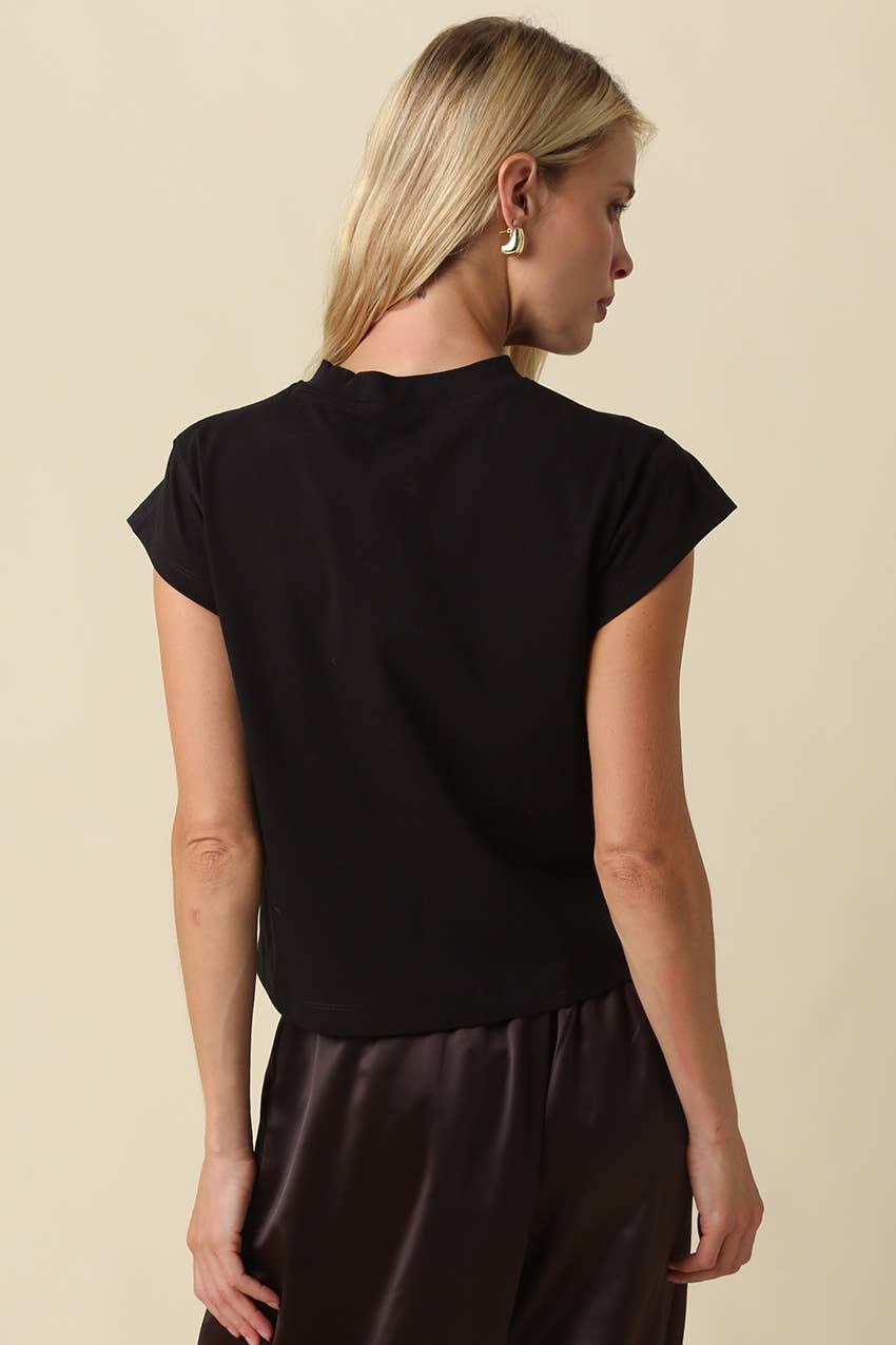 Valerie Cap Sleeve Crop Tee