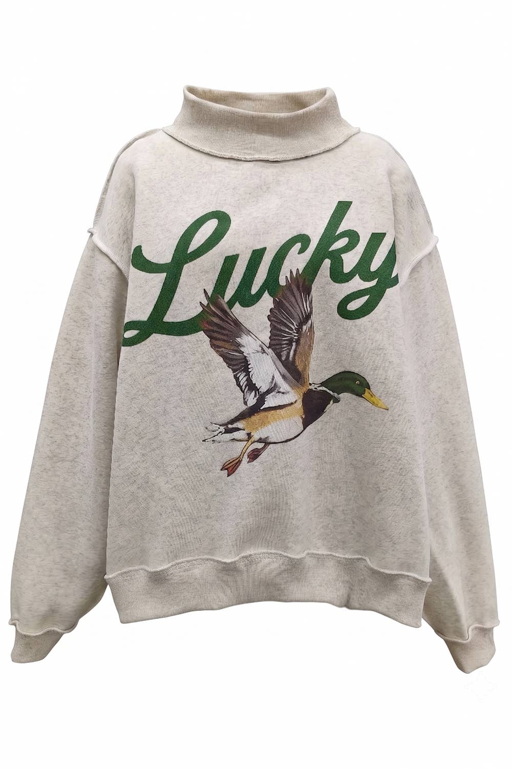 'Lucky & Mallard' Mock-Neck Sweatshirt