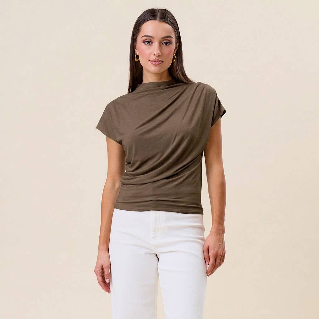 Draped jersey top