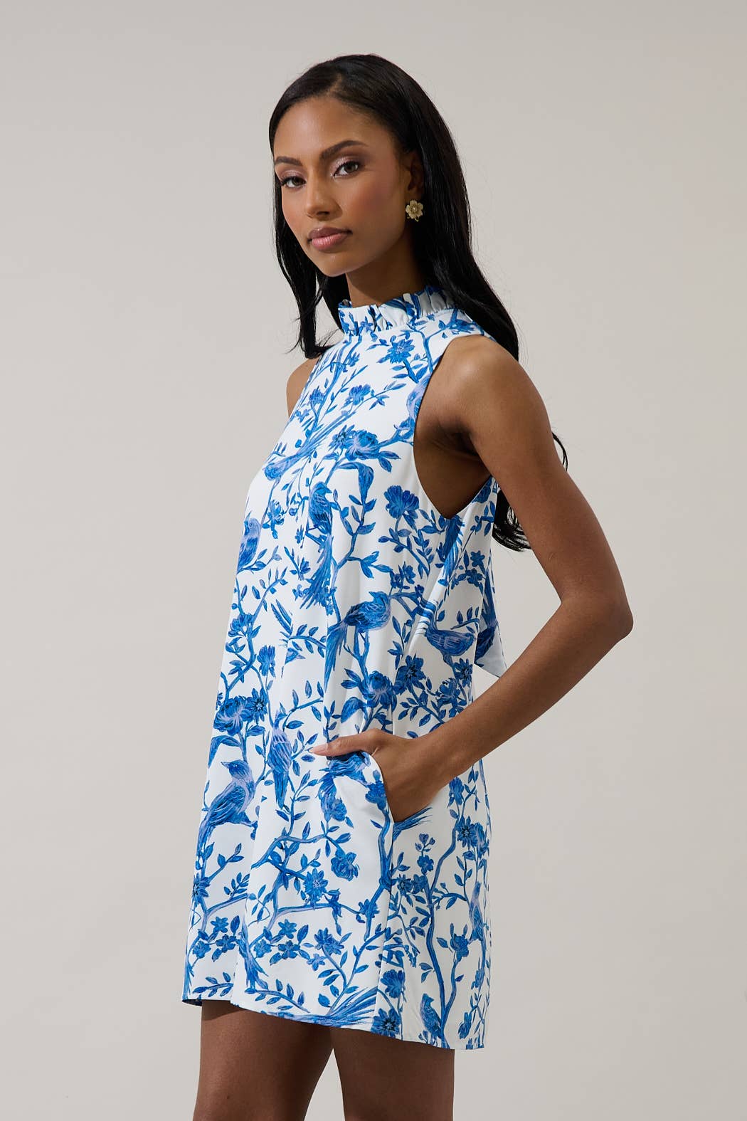 Ciela Floral Benson Trapeze Mini Dress