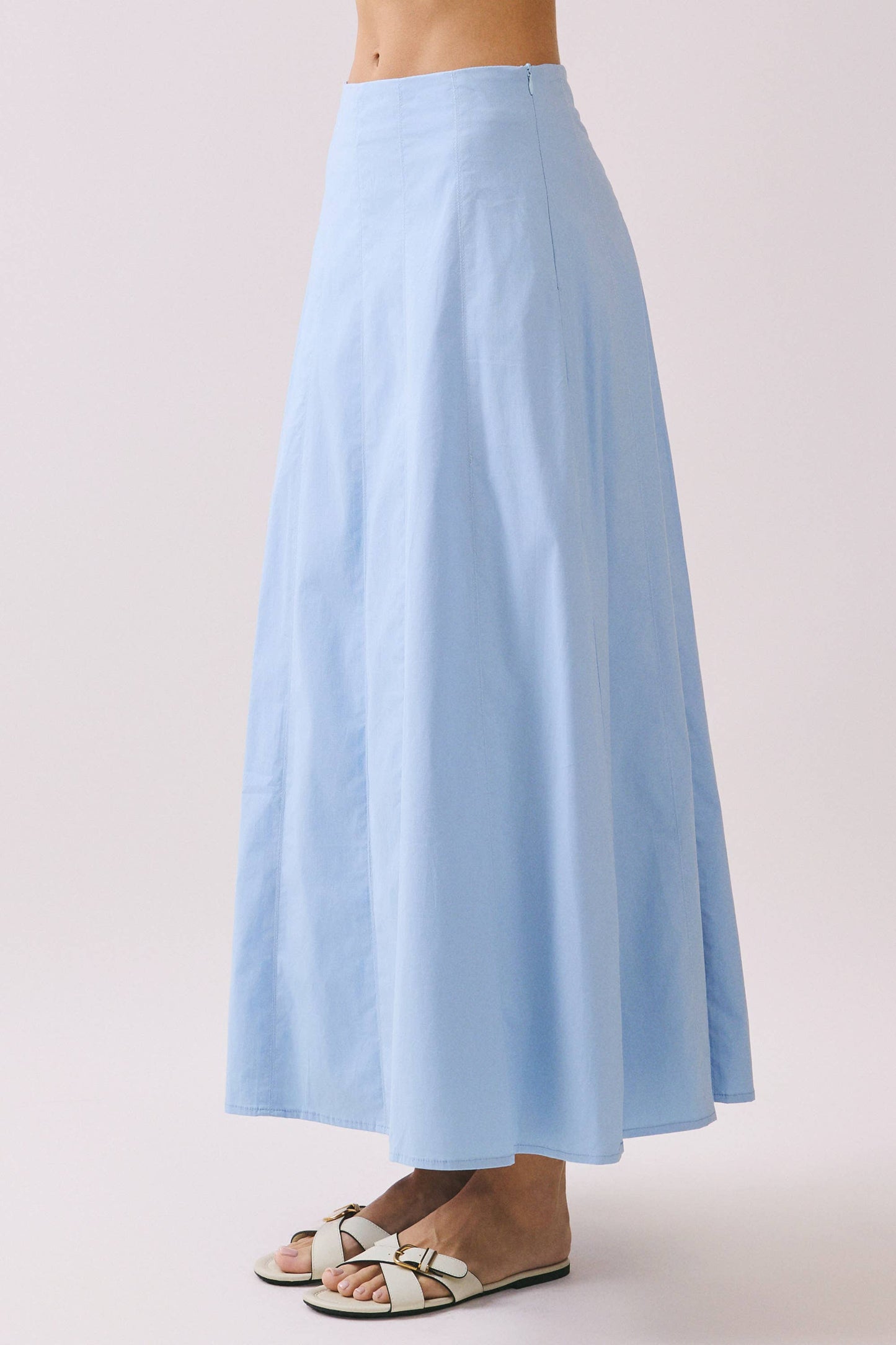 Contrast Topstitching Detail Maxi Skirt (skirt only)