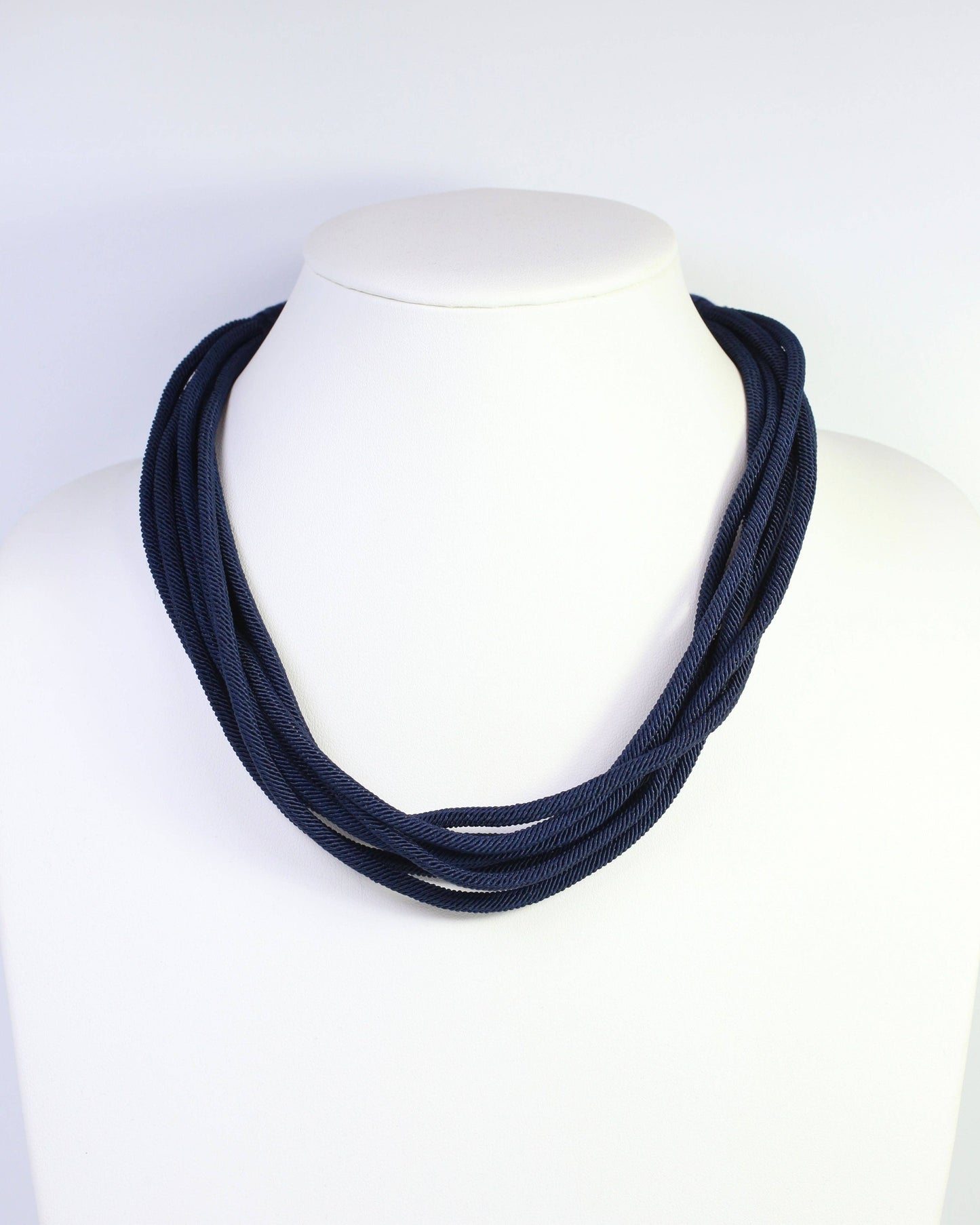 Cranston Layered Cord Necklace Navy