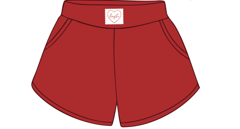 Red Signature Waffle Lounge Shorts