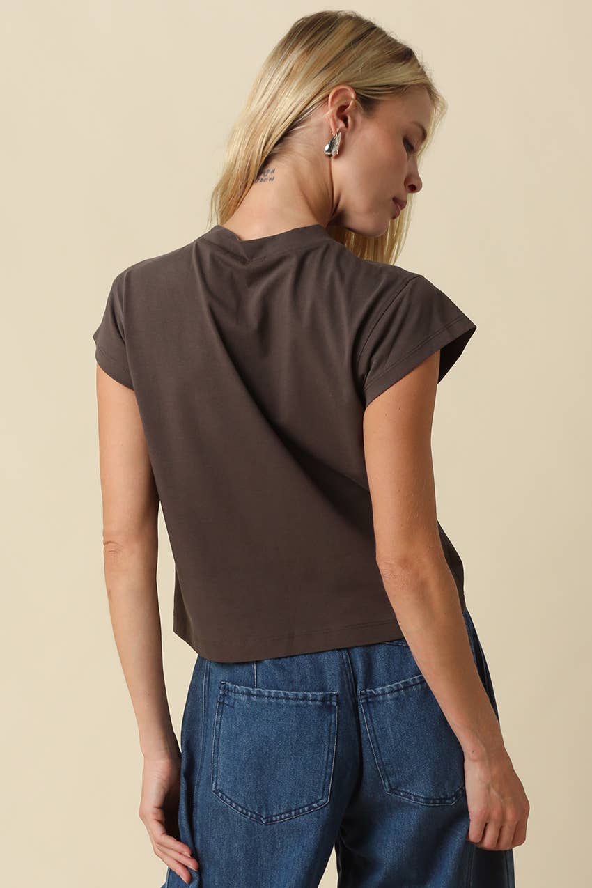 Valerie Cap Sleeve Crop Tee