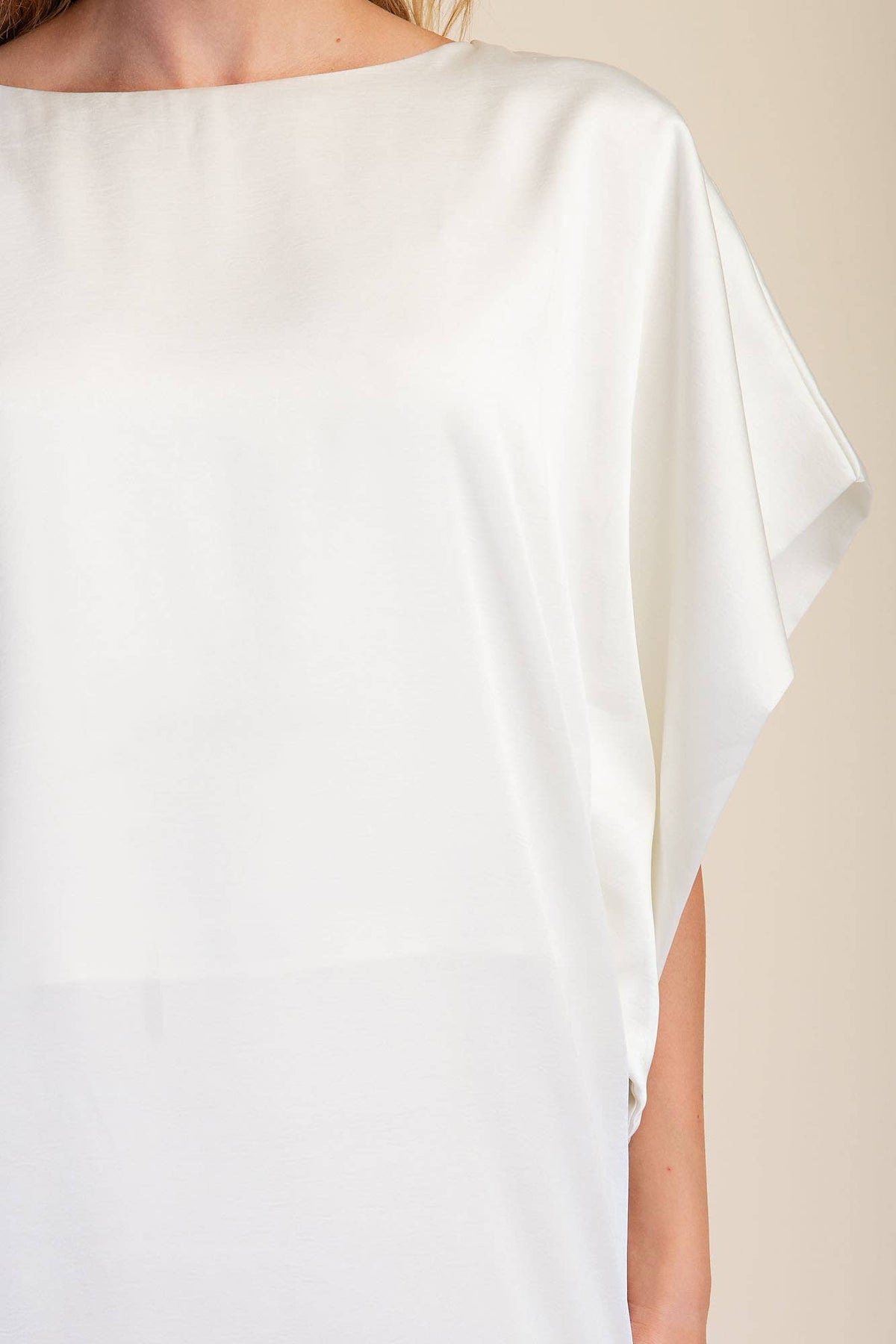Drop Shoulder Flowy Wide Sleeve Oversized Top