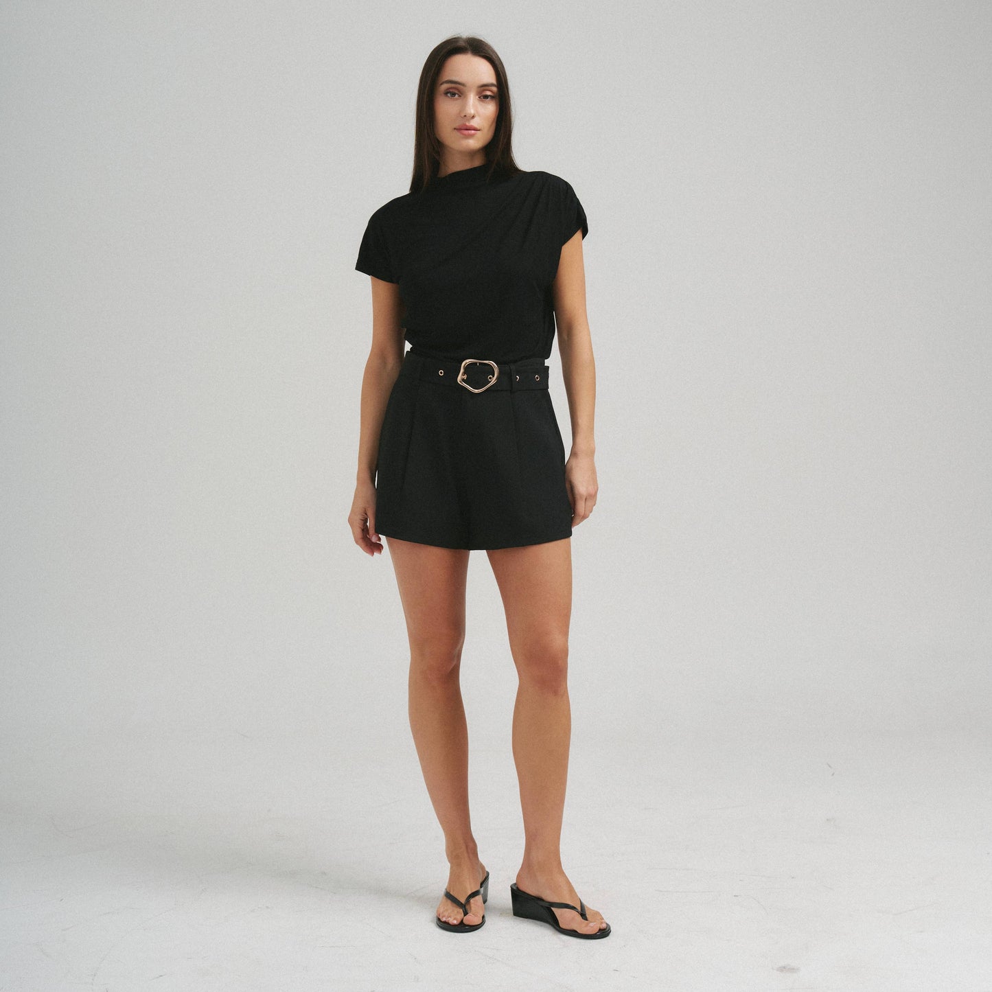 Belted shorts