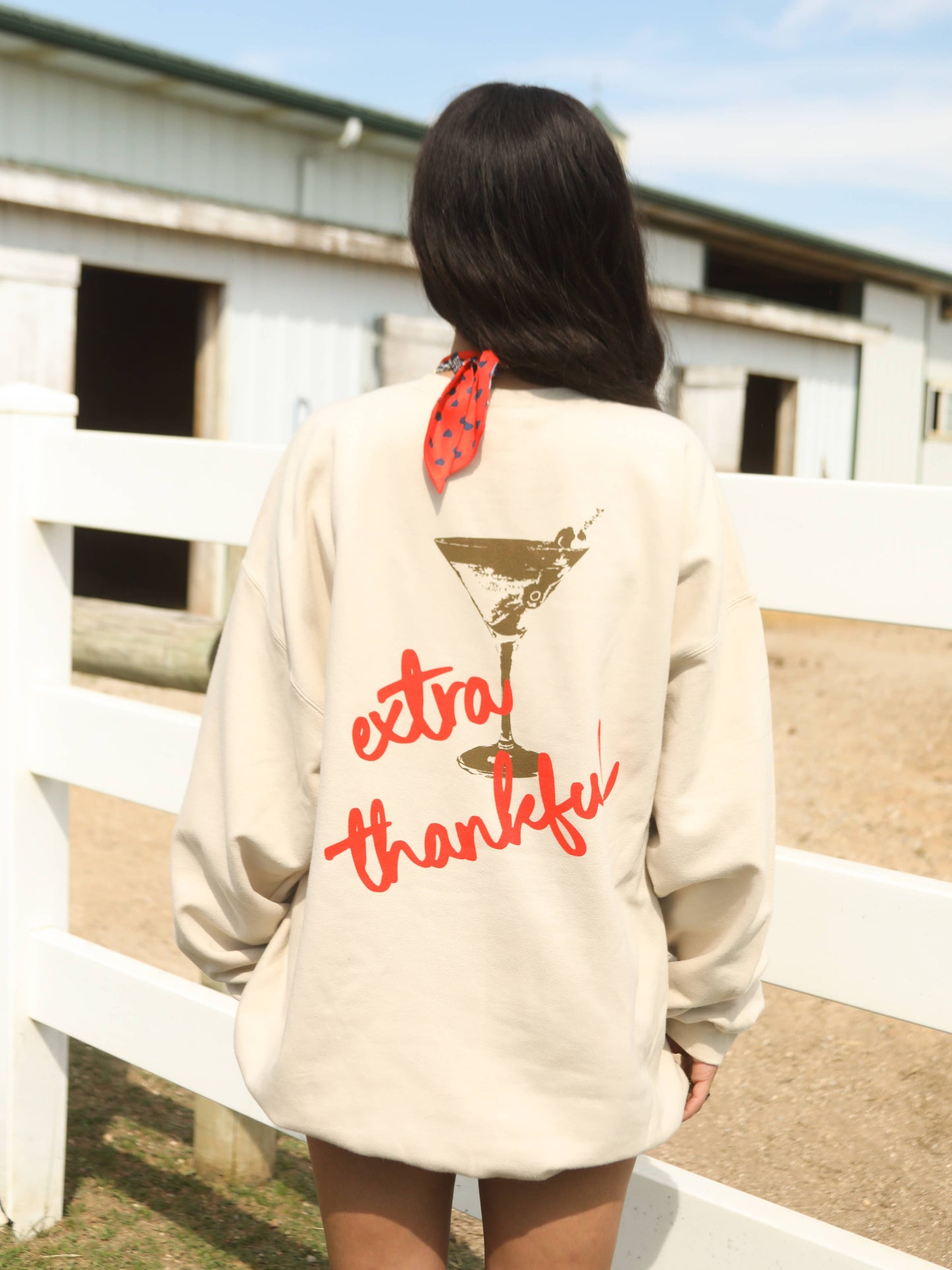 F+S: EXTRA THANKFUL MARTINI SWEATSHIRT (FRONT + BACK)