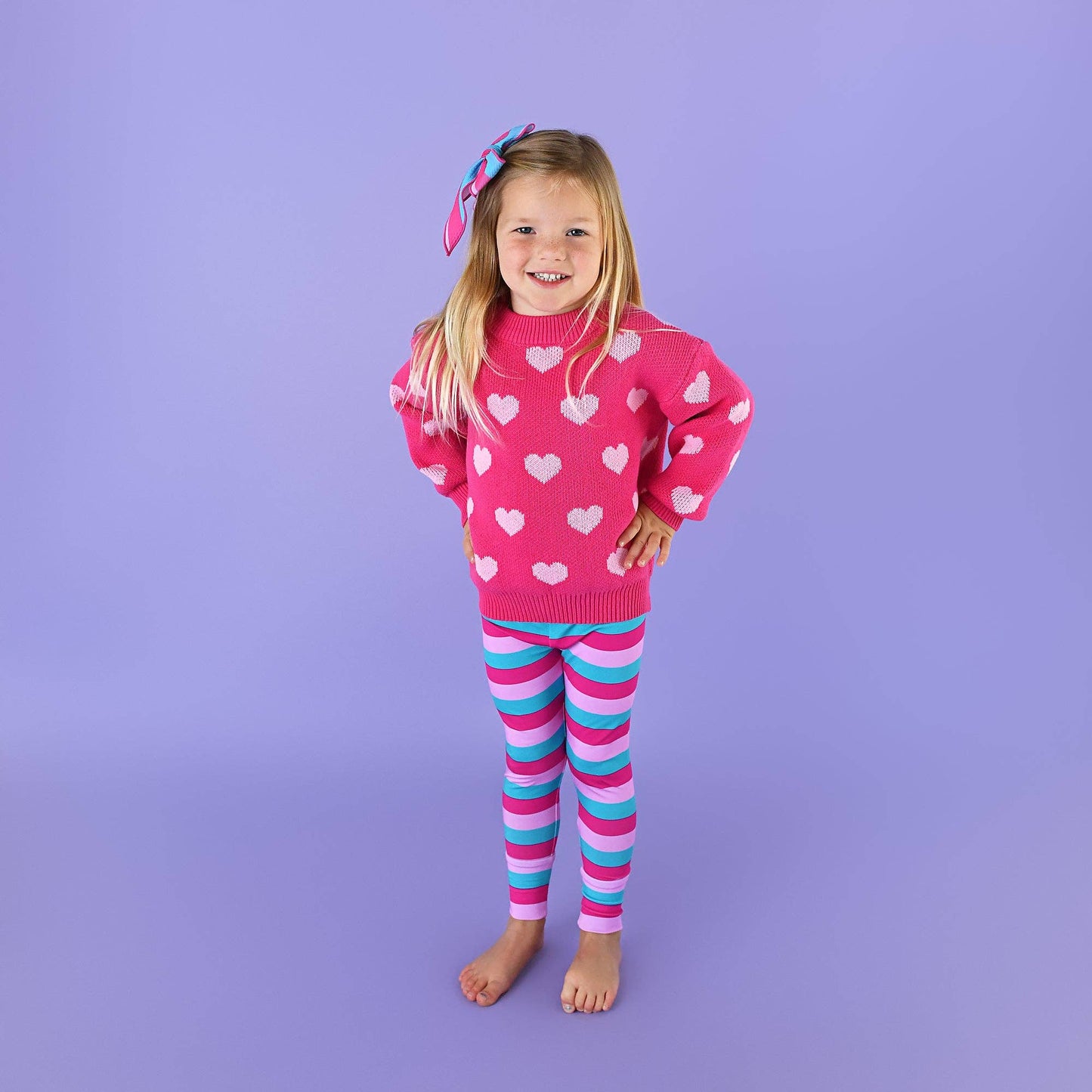 Pink Heart Sweater Light Pink