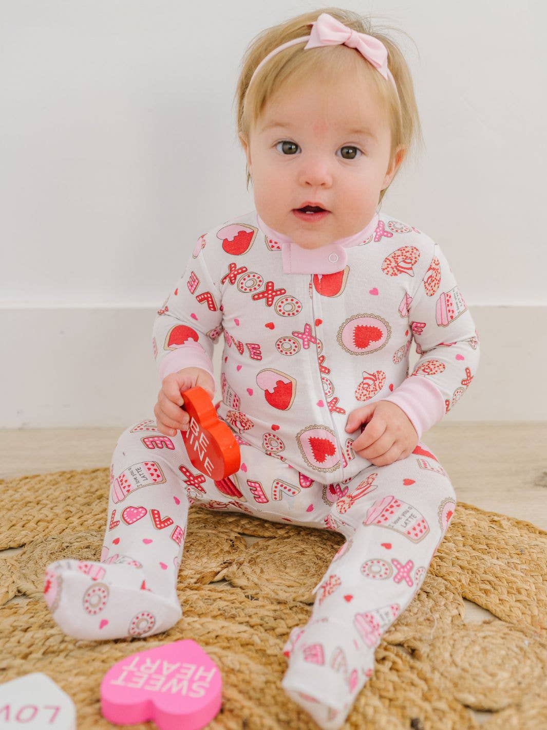 Sweet Valentine Zipper Footie