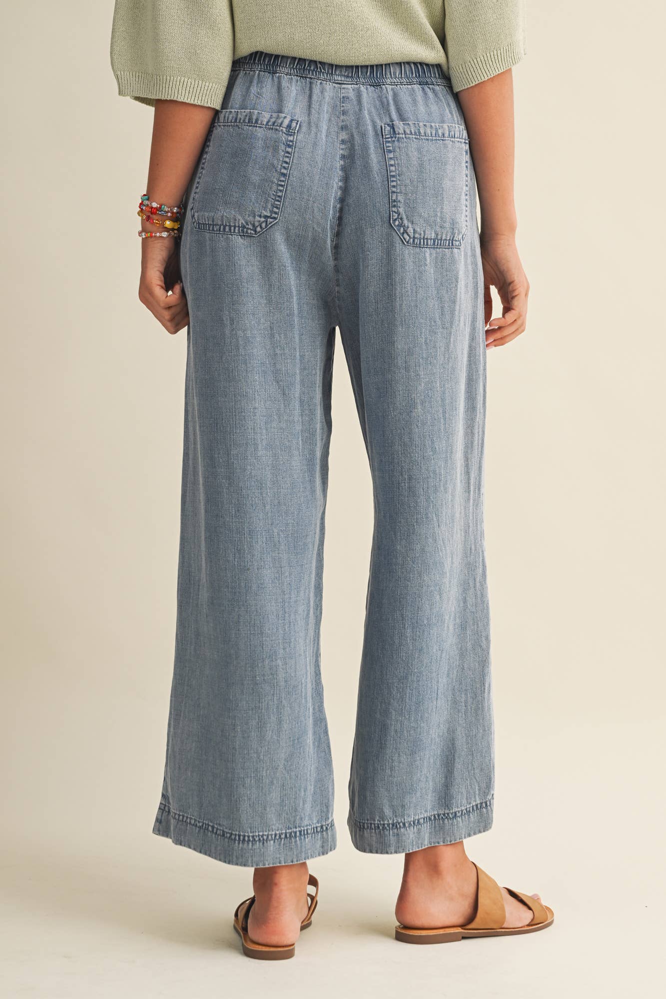 TENCEL CROPPED DENIM PANTS