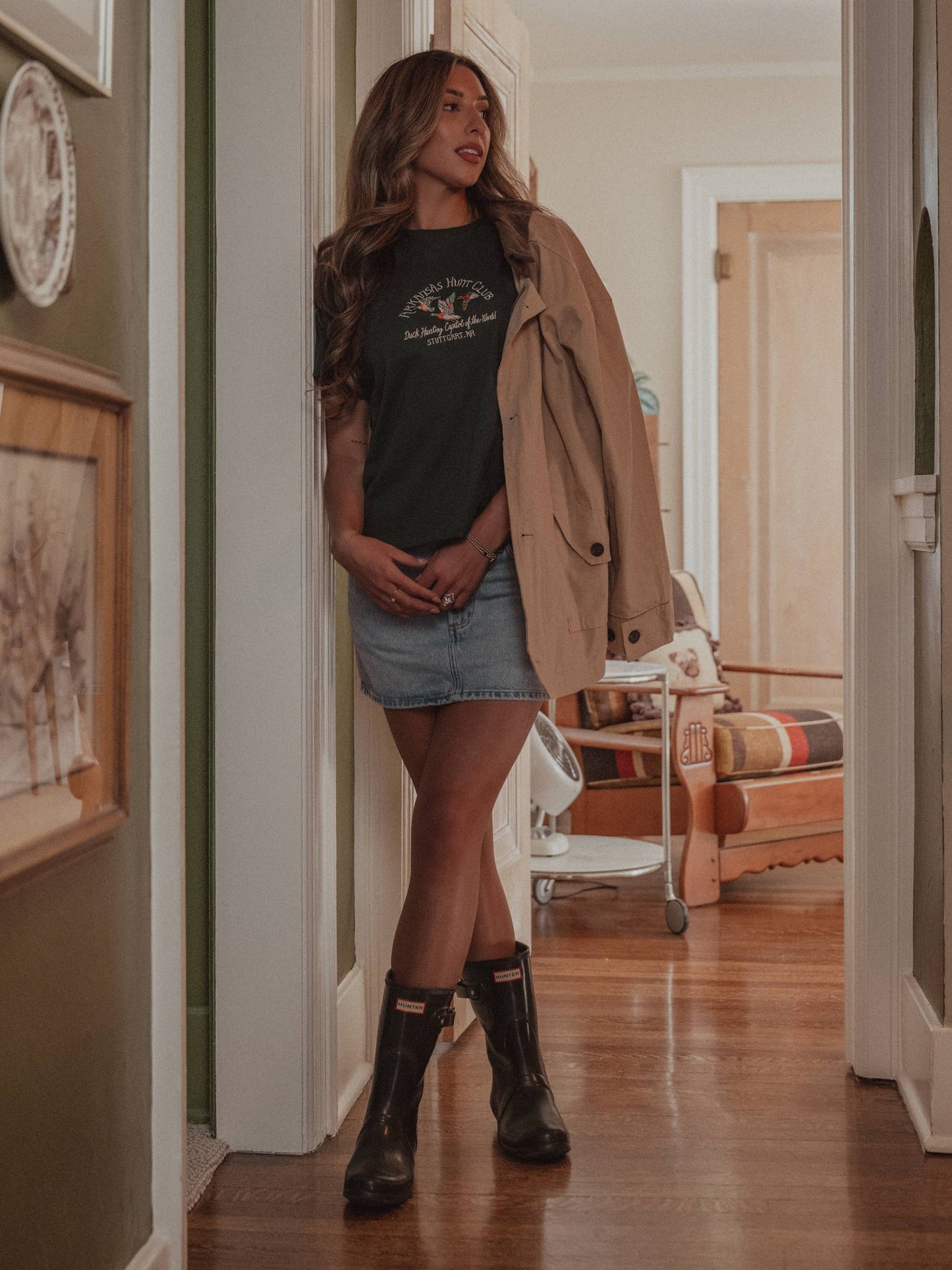 Arkansas Hunt Club Forest Green Embroidered Ellie Tee