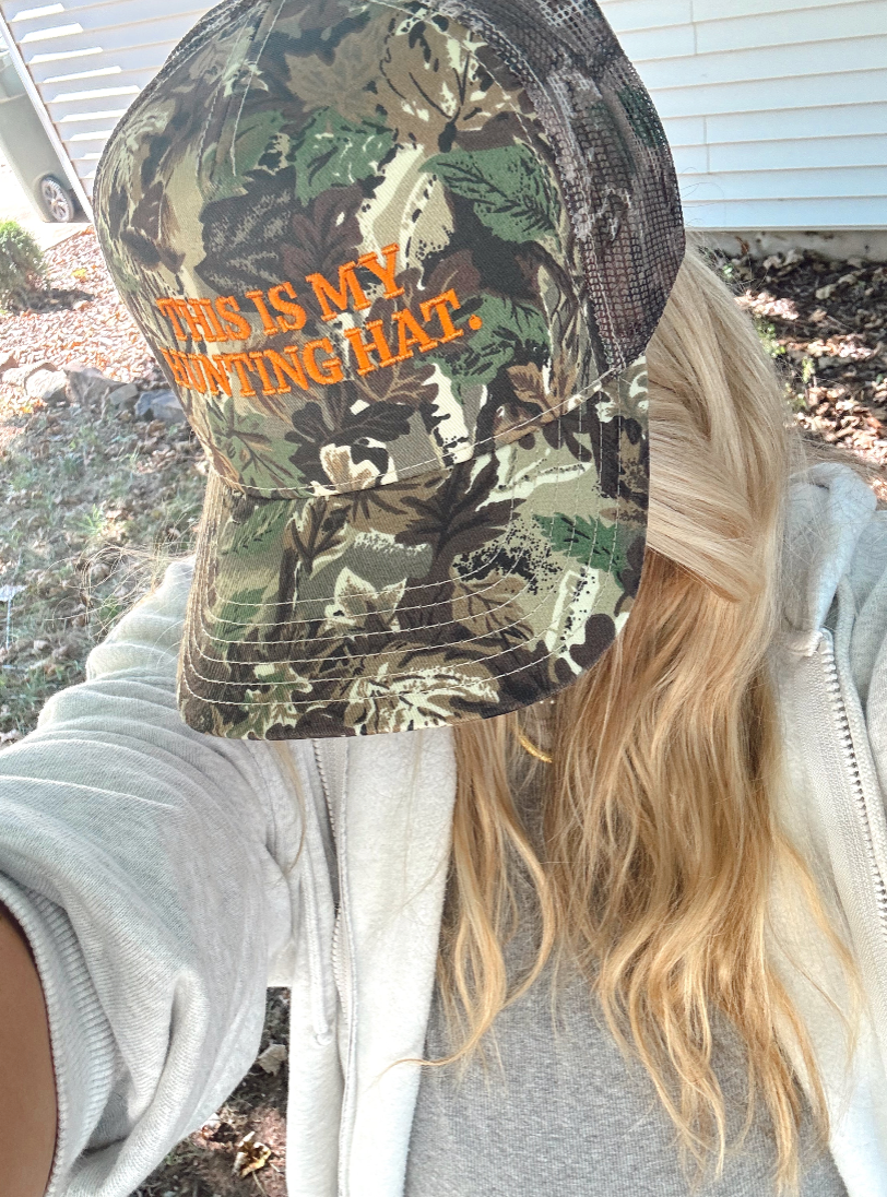 This Is My Hunting Hat - Camo Vintage Trucker