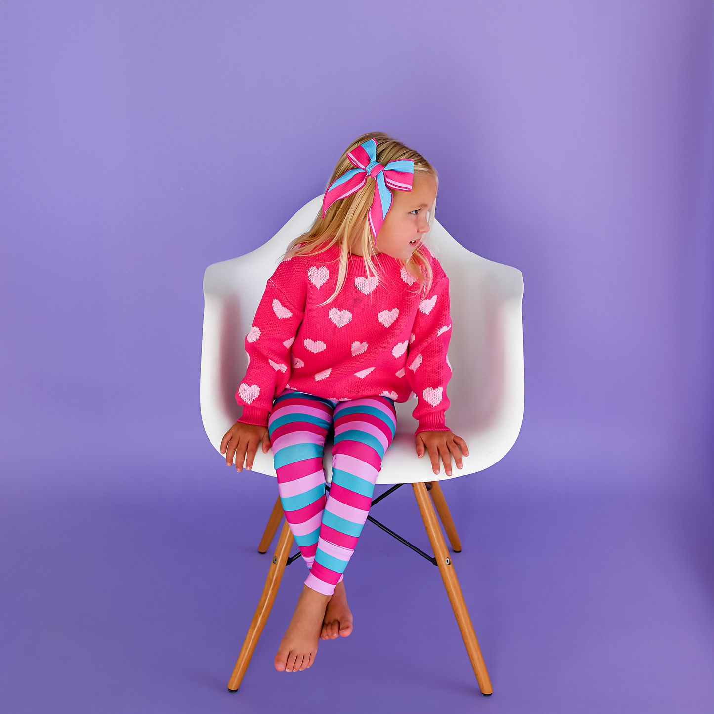 Pink Heart Sweater Light Pink