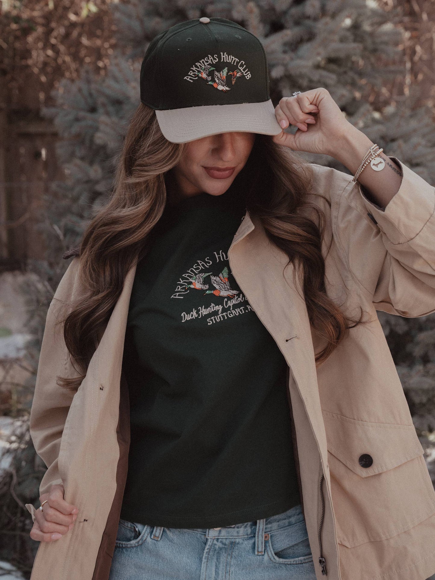 Arkansas Hunt Club Green/Khaki Embroidered Baseball Hat