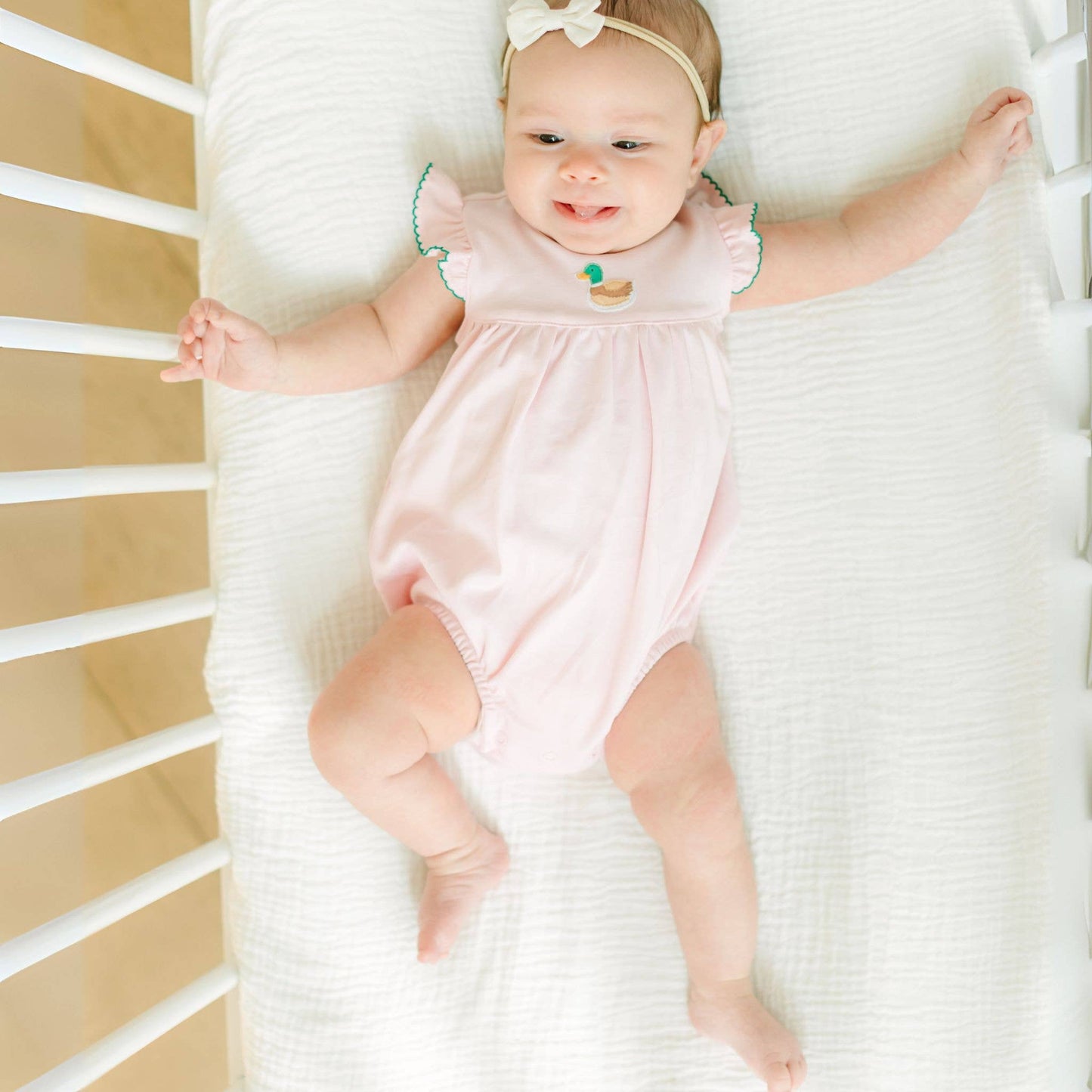 Mini Mallard Embroidered Bubble - Pink