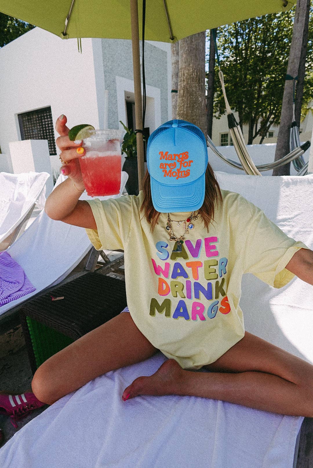 Save water drink margs graphic tee - butter yellow