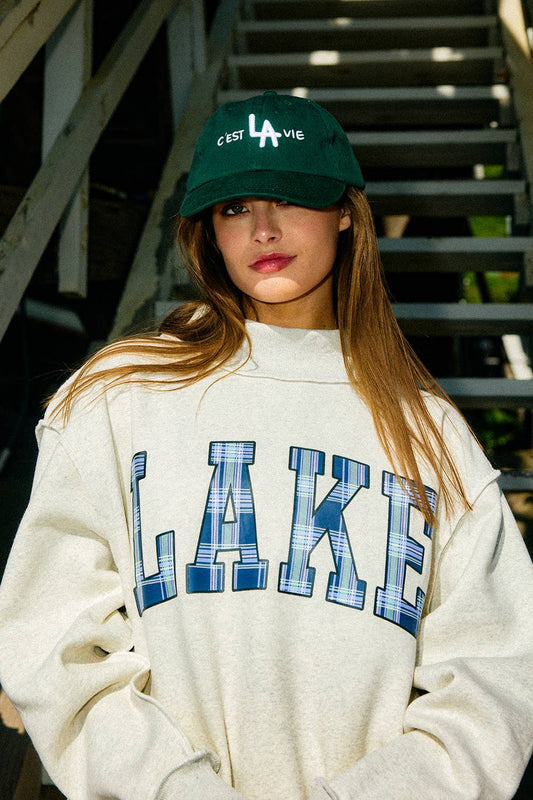 'LAKE & MOUNTAIN' Mock-neck Sweatshirt