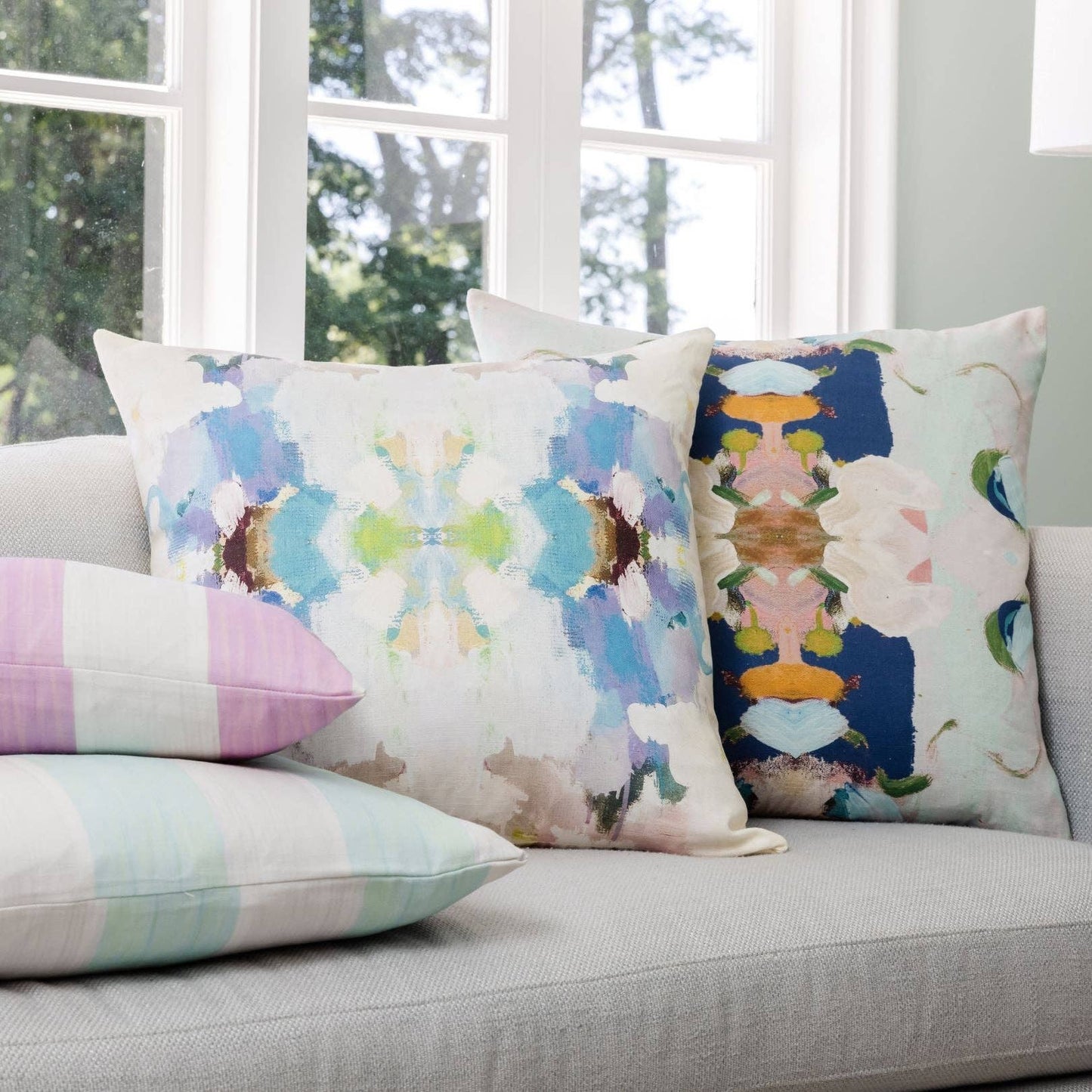 Monet’s Garden Navy Decorative Pillow