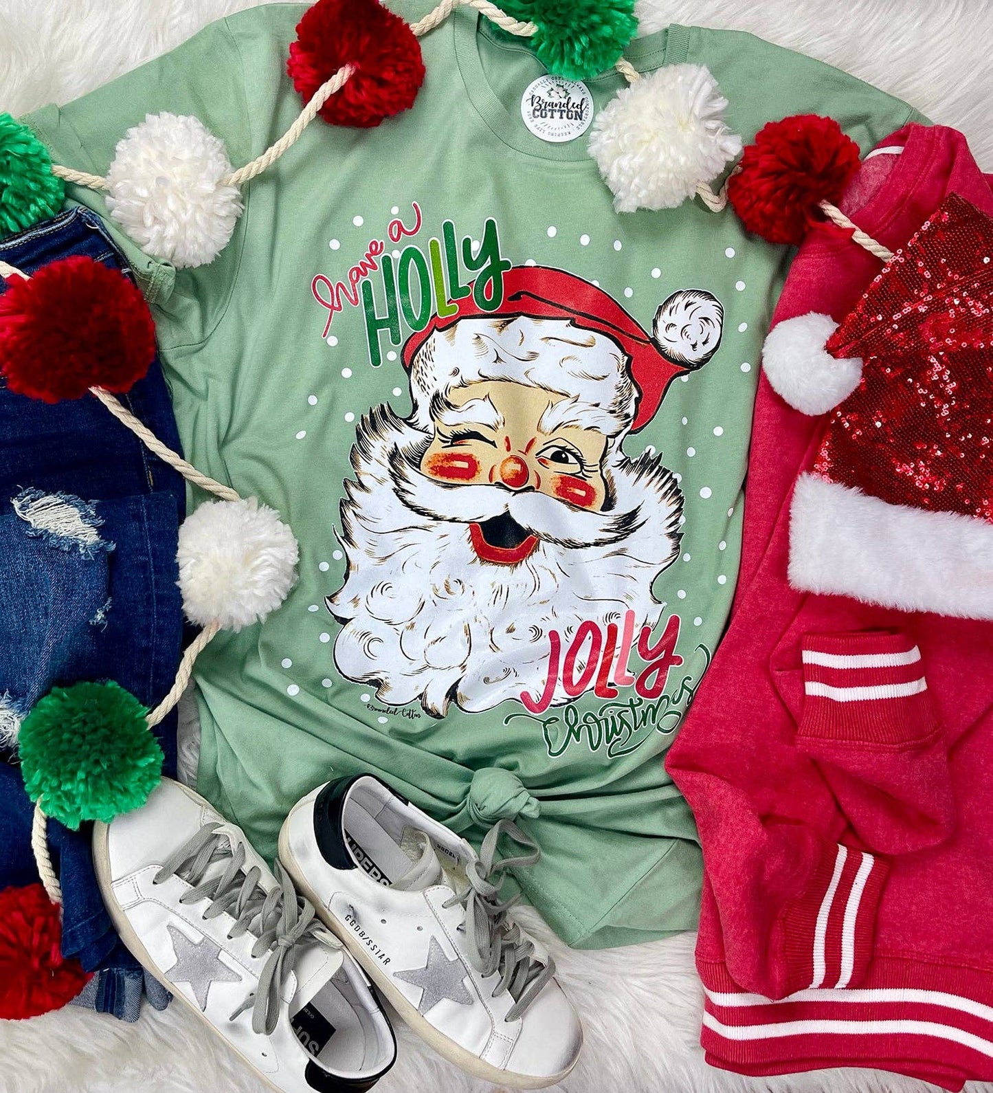 Holly Jolly Christmas Santa Tee